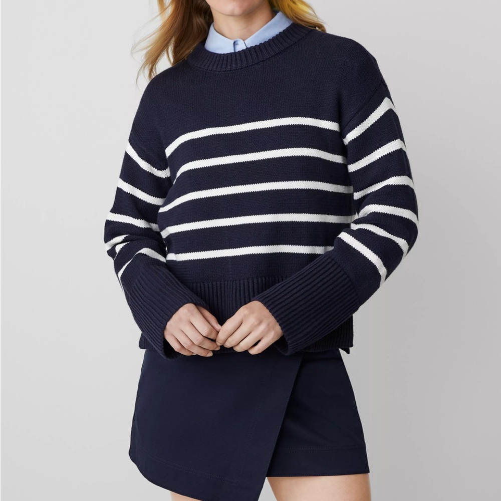 Navy Striped Women's Sweater